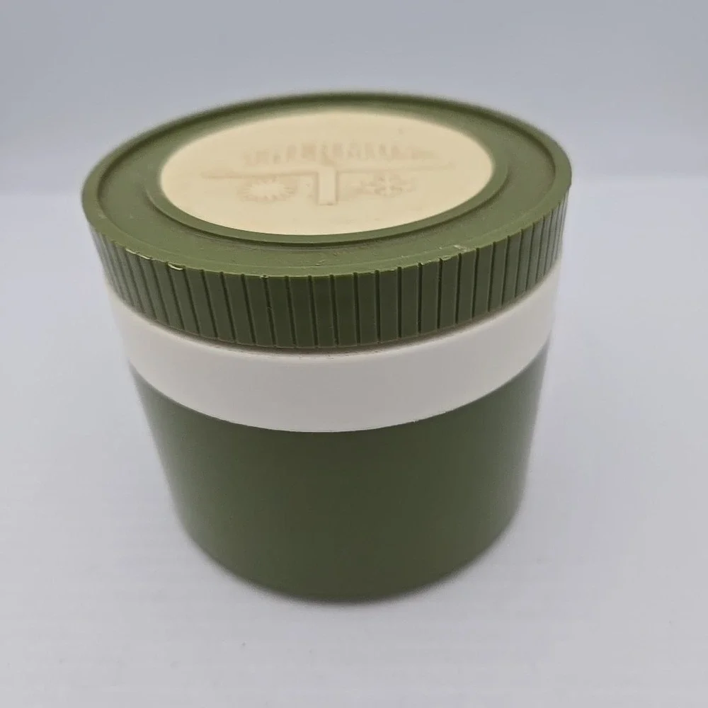 Vintage Thermos King-Seeley Model 1155/3 Insulated Jar 6oz Food Soup Green White